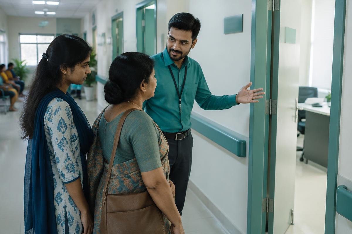 Guide the patient to the correct consultation area